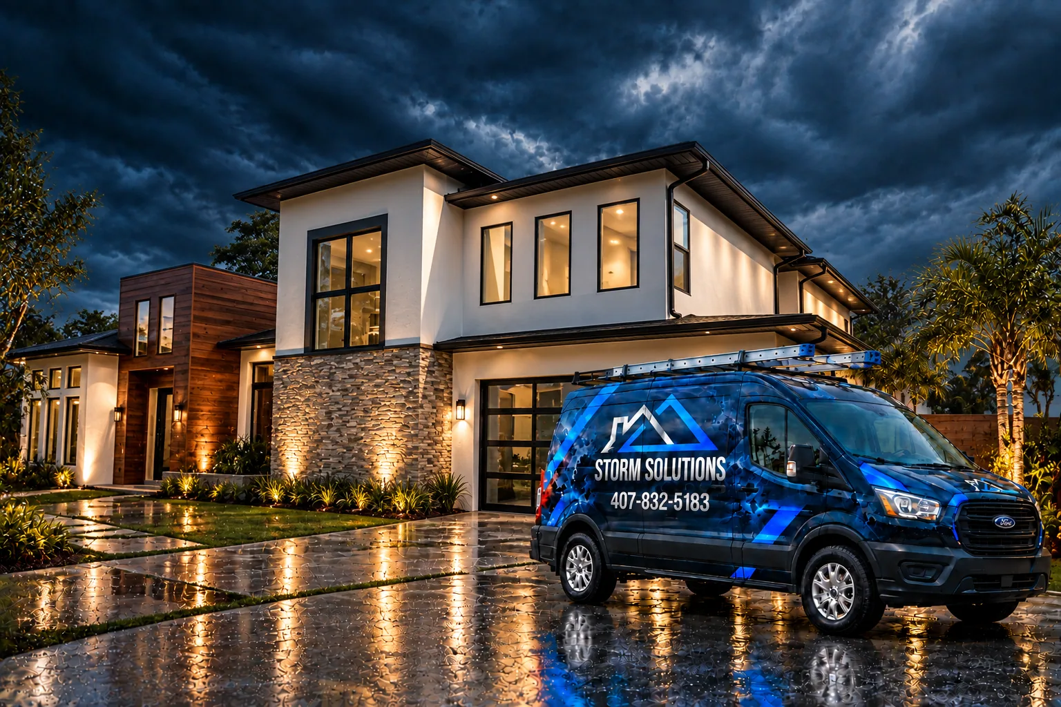 Storm solutions wrapped ford transit van, Sanford